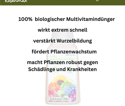 Rasenmax Bio Dünger Vital - Biologischer Universaldünger