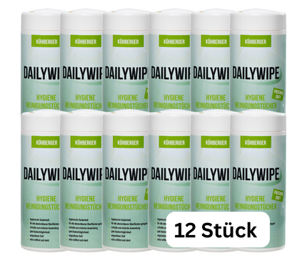 DayliWipe Reinigungstücher Hygiene - reißfeste Allzweck Feuchttücher in Box für glatte Oberflächen in Bad, Küche, WC
