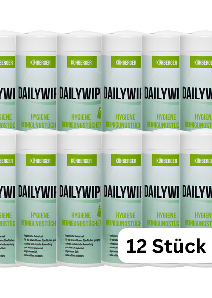 DayliWipe Reinigungstücher Hygiene - reißfeste Allzweck Feuchttücher in Box für glatte Oberflächen in Bad, Küche, WC