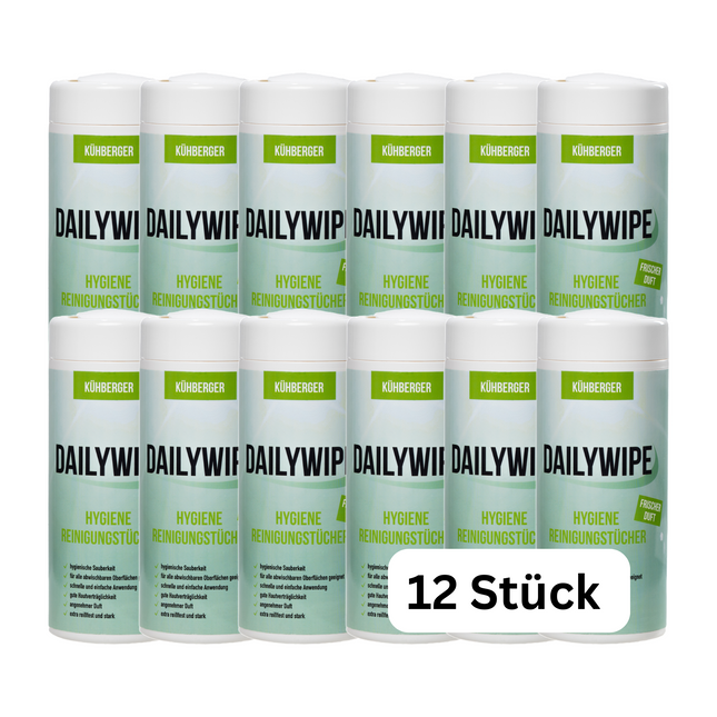 DayliWipe Reinigungstücher Hygiene - reißfeste Allzweck Feuchttücher in Box für glatte Oberflächen in Bad, Küche, WC