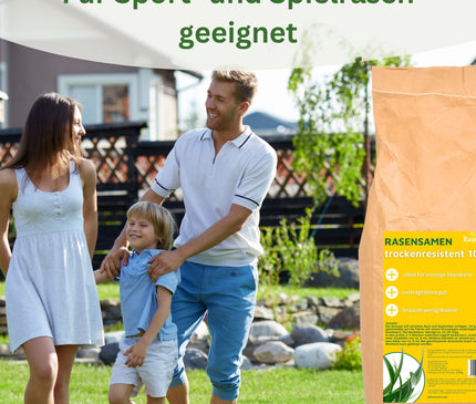 Rasenmax Rasensamen trockenresistent - Grassamen für trockene Standorte, 2,5 kg, 100 m2