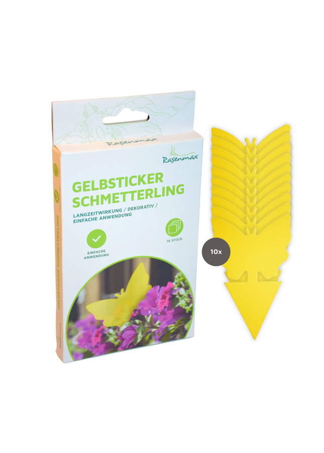 Rasenmax Gelbsticker 10 Stk in Schmetterlingform